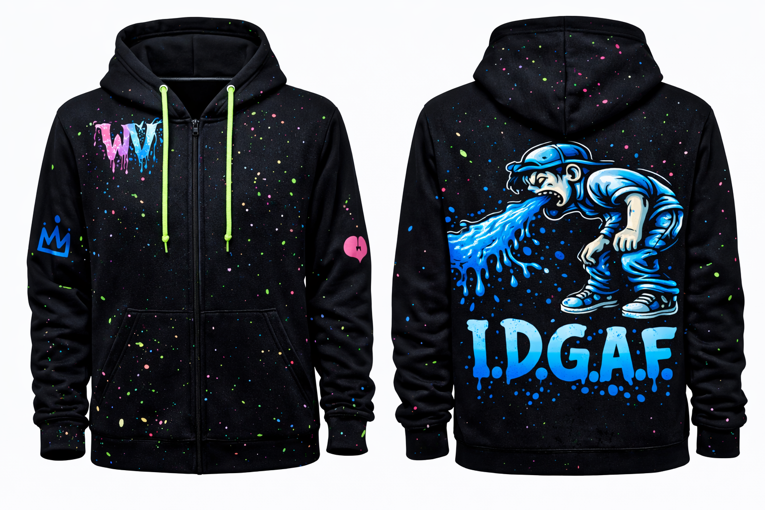 Word-Vomit long sleeve hoodie